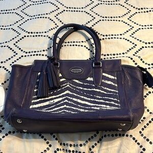Coach- purple zebra purse handbag